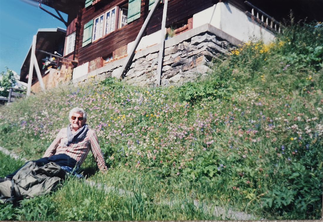 Brian Winder resting on a walking holiday in the Alps