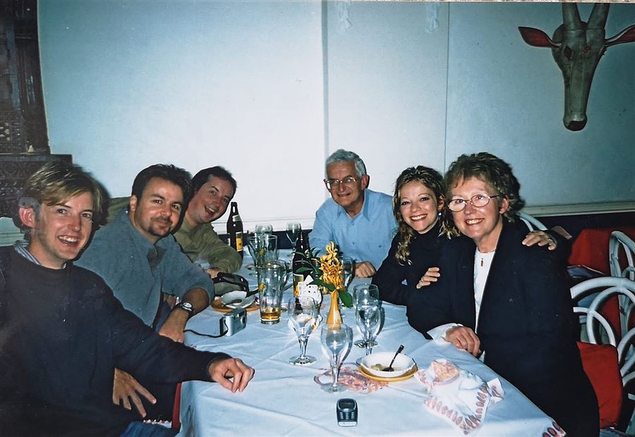 The family celebrating together after Paul's release